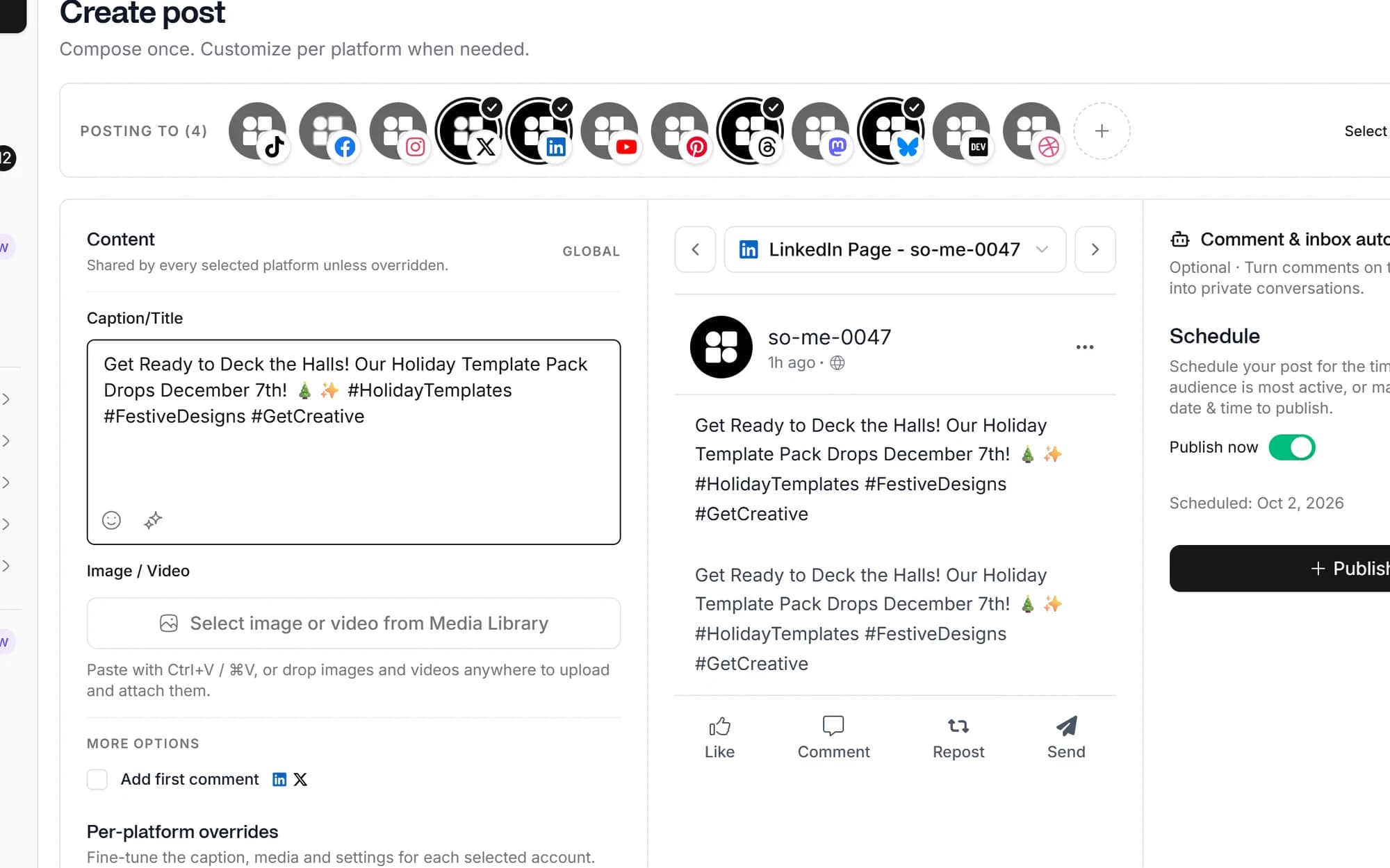 Hashtag sets that match the post screenshot