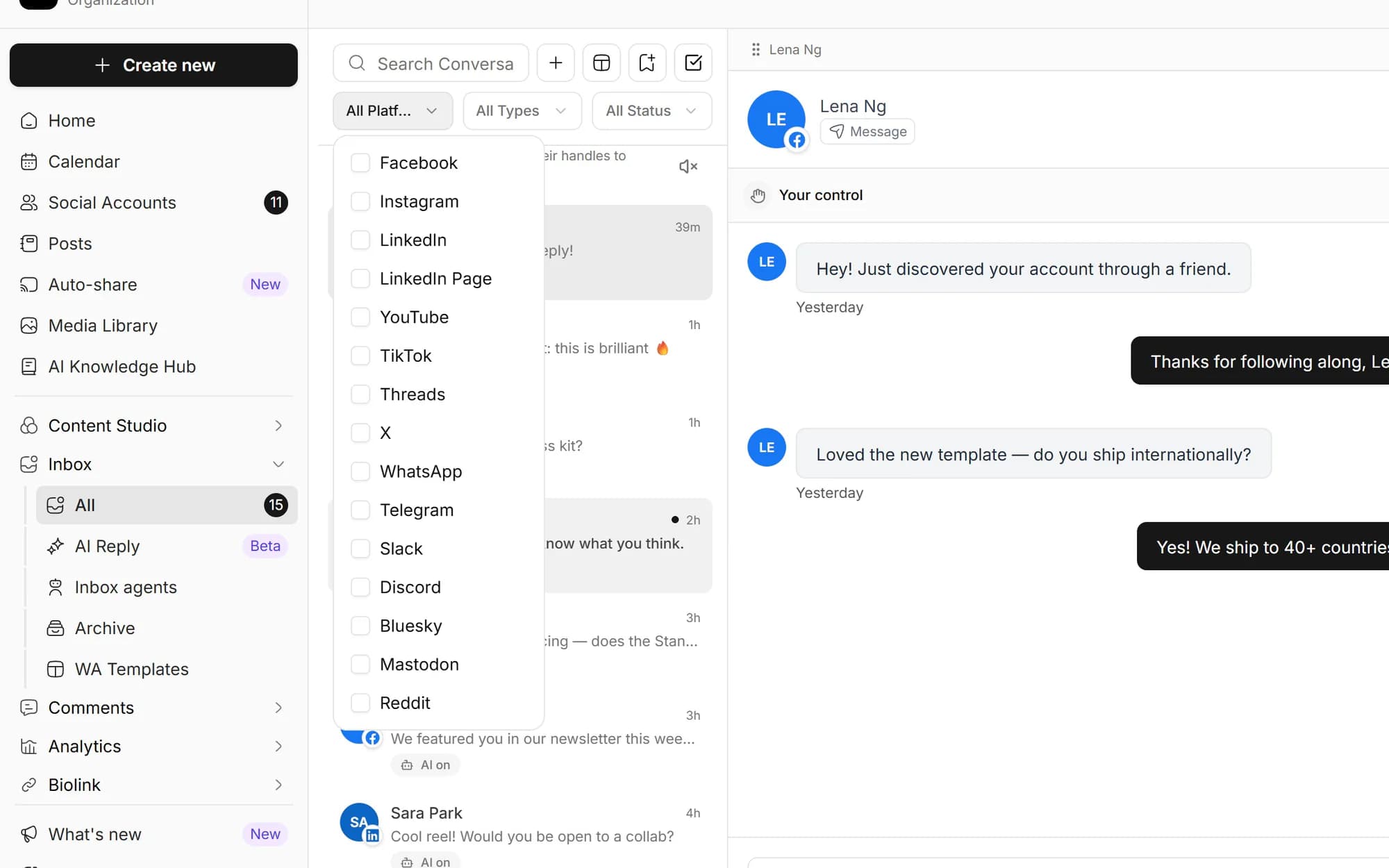 Filter down to what needs a reply screenshot