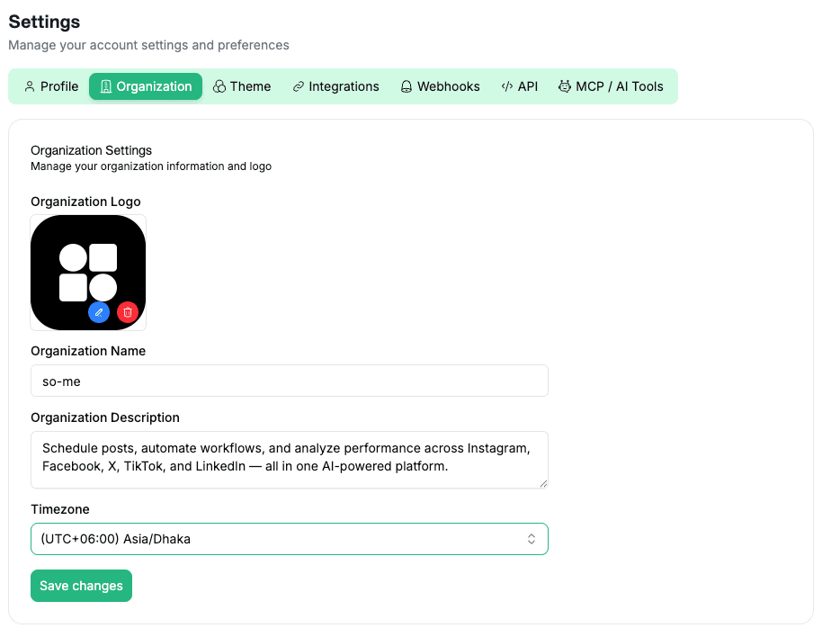 Captura de tela de Revenda a gestão social sob a sua própria marca